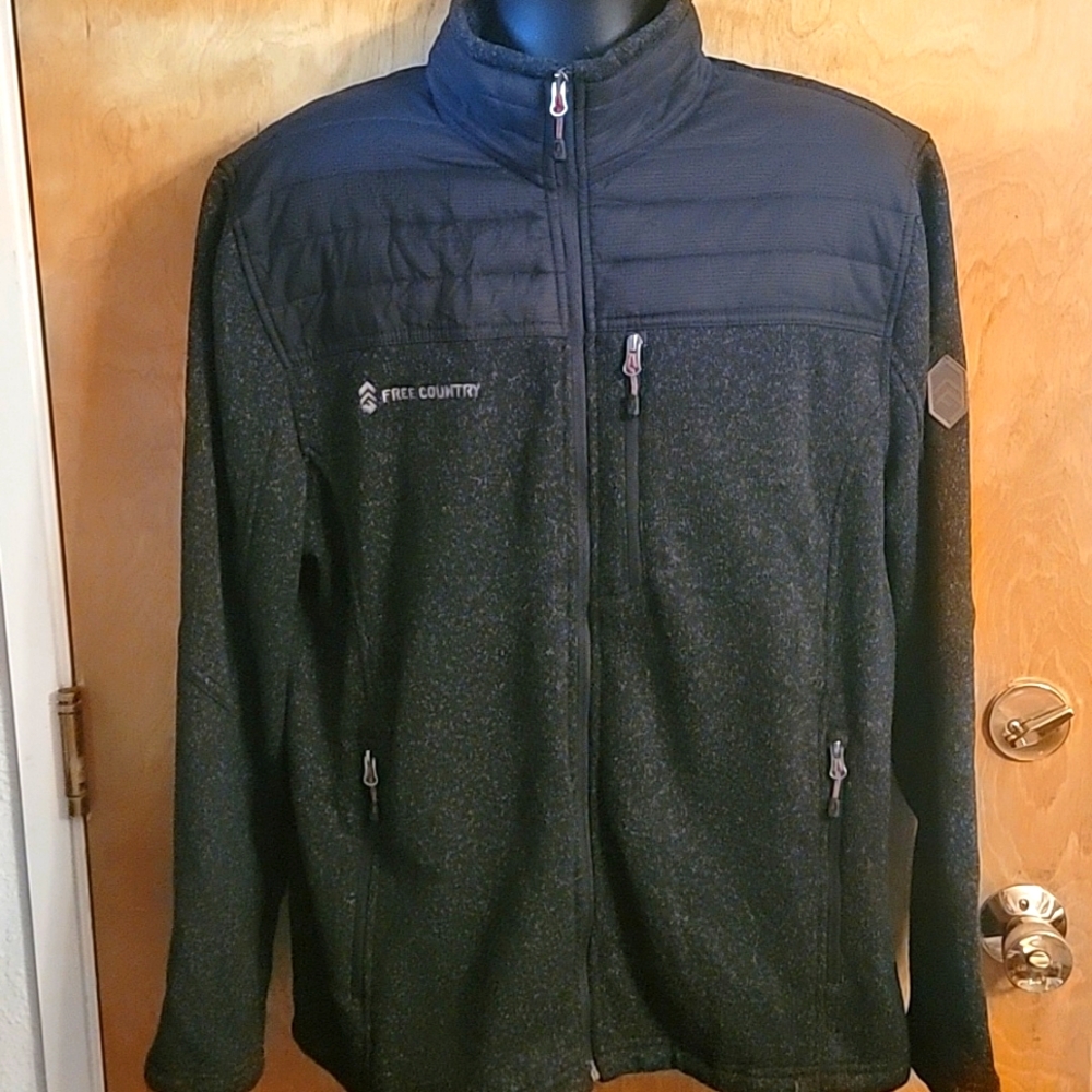 FREE COUNTRY Frore Knit Fleece Jacket Florene XL Black